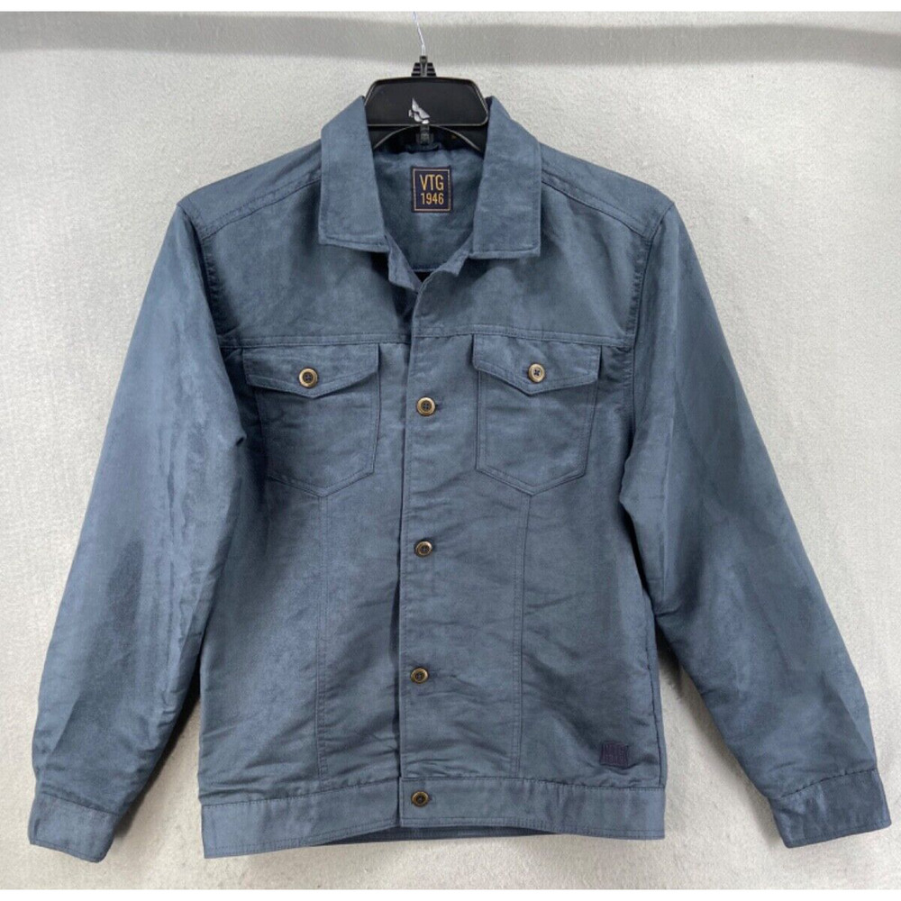 VTG 1946 Jacket Mens Medium Flannel Lined Casual Blue Outdoors Lightweight‎